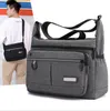 3pcs Men Oxford Plain Double Zipper Pouch Large Capacity Waterproof Sport Phone Messenger Bag Mix Color