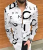 Letter Printing Shirt Summer Slim Fit Men's Fashion Long Sleeve Hawaii Casual Shirts Male Clothing