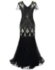 V-Neck Long Prom Dress Dress Sequins Majoy Beaking Party Abiti Donne Donne Abiti per maniche eleganti per il 2022