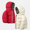 manteau d'hiver garçons en peluche chaud coton veste camouflage motif confortable imperméable double face porter 3-8 y 211204