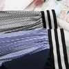 LANMREM autumn Fashion Women Clothes Thin Striped Elastic Ruffles Contrast Colors Aline Halfbody Skirt WG19005 210311