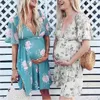 Yeni Yaz Moda Casual Kadın Kısa Kollu Hamile Annelik Elbise Çiçek Annelik Giysileri Hamilelik Elbise Q0713