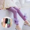 Leggings Tights Autumn Cute Children Girls Pantyhose Lovely Ribbed MiddleWaist Stretch With Gauze Bowknot For Little3255497