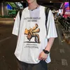 T-shirt mens streetwear hajuku björn kram print hip hop tshirts sommar bomull kortärmad tröjor lösa toppar droppe 210629