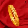 Dubai Engagement Frauen Öffnbare Armreif 18 Karat Gelbgold Gefüllt Hohl Armband Feste Schmuck Geschenk