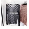 Blusa de renda Elegant Women Shirt Slave Longa Bordado feminino Sexy Blusa transparente Tees elegante Hollow Out Tops 210308