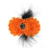 Party Favor Halloween hairpin feather sunflower baby hairpin European and American festival baby headdress T2I52288