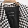 Weiblicher Plaid-Chic-College-Stil-Anzug mit Gitter-Langarmjacke, Western-A-Linien-Rock, zweiteiliges Set 210604