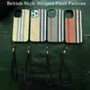 Fashion Designer British Style Phone Cases With Striped Plaid Pattern For Iphone 12Pro 11 Pro Max XR XS XsMax 7/8 plus Cover