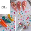Karışık Boyutu Nail Art Dekorasyon 3D Çiviler Rhinestones Şeker Renkler Mermaid Yuvarlak Cam DIY Flatback Akrilik Kristal Boncuk
