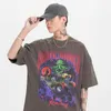 T Shirt Streetwear Mężczyźni Oversize Hip Hop T-Shirt Devil Racing Harajuku Tshirt Lato Krótki Rękaw Bawełniane Ludowe Topy Tees 210726