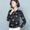 Korean Silk Blouses Women Satin Long Sleeve Blouse Shirts Tops Plus Size 5XL Woman Print Blusas Femininas Elegante 210531