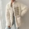 Faux Fur Coat Ciepła Kurtka Kółka Kobiety Sheeskin Wełna Płaszcze Odzieżowa Odzieżowa Odzież Ropa de Mujer 210608