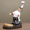 VILEAD 21 cm Harz Schnurrbart Chef Zurück Weinregal Figuren Kreative Restaurant Ornament Menschen Geschenk Europäische Handwerk Wohnkultur 211101