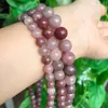 Other 4/6/8/10/12mm Strawberry Quartz Natural Stone Beads Round Loose For Jewelry Making DIY Bracelet Wholesale Rita22