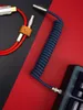 Geekcable cavo dati tastiera meccanica personalizzata fatta a mano serie super elastica bobina in gomma aeronautica posteriore blu navy e rosso