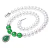 Sötvattenspärl smycken set mode halsband grön 925 sterling silver mor kvinnor smycken gåva