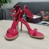 Sandalias de tacón alto para mujer, perla 2021, material de cuero elegante clásico, elección de varios colores, talla 35-42