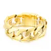 Cool Golden Steel Curb Link Chain Bracelet Bracelet de haute qualité Hip-Hop Bijoux Vente chaude pour les cadeaux