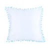 Blank Sublimation Pillowcase Colorful Edge Ball Heat Transfer Printing Cushion Cover 40X40cm DIY Satin Pillow Covers