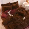 Morbido set di biancheria da letto in peluche caldo a quattro pezzi King Queen Size Copripiumino di lusso Federa Piumino Trapunte da letto di marca Forniture Chic2738