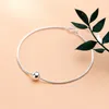 TrustDavis Autentyczne 100% 925 Sterling Silver Moda Koraliki Wąż Łańcuch Anklet Bransoletka Dla Kobiet Żona Najlepszy Przyjaciel Prezent Da1112