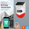 Sistemas de alarma Tuya WiFi PIR Sirena Exterior Solar Infrarrojo Inalámbrico Detector a prueba de agua para el sistema de seguridad GSM antirrobo para el hogar