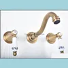 Rubinetti per lavabo da bagno Rubinetti, docce come giardino di casa Rubinetti per rubinetti con doppia maniglia in ceramica a parete in ottone antico diffuso Lsf5151 Drop D