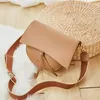 Evening Bags 2021leather Wide Shoulder Strap Women Bag Semicircle Retro Saddle Leather Versatile Single Pearl Crossbody