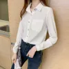 Fall Fashion Button Up Chiffon Shirt Vintage Blouse Women White Lady Long Sleeves Female Loose Street Shirts Plus Size 210601