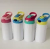 12 oz 5 stijlen Waterfles Sublimatie Kinderen Sippy Cup Blank vacuümfles roestvrij staal met stro-huisbenodigdheden