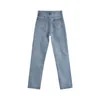 Nbpm vrouwen chique mode met blauwe hoge taille rechte been jeans casual broek denim split vaqueros mujer vintage lente 210529