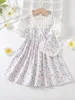 Toddler Girls Ditsy Floral Print Puff Sleeve Dress & Bag SHE