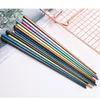 Colorful Fashion Home Kitchen Dinnerware 304 Stainless Steel Chinese Square Chopsticks Rrestaurant Chopsticks 7 Colors Available