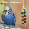 Outros pássaros suprimentos de pássaro papagaio bloco de madeira brinquedo de madeira colorida com fósforo de penteado de penteado bolas de cesta de cesto de algodão acessórios para animais de estimação