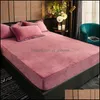 Sheets & Sets Bedding Supplies Home Textiles Garden Thickened Warm Bed Mattress Protective Er Elastic Band Tight Wrap Fitted Sheet Soft Cozy