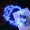 LED Light Up Flower Crown Flashing Garlands Head Band Clasps Floral Head Hoop Fairy Hairband Headwears Wedding Chirstmas Party Dec2921468