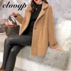 Automne hiver femmes à manches longues manteau de fourrure de vison lâche élégant épais Cardigan mode couleur unie Long manteau LU1738 210925