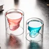 Skull Cup Shot Glass Drinkware Transparent Cups Crystal Head for Whiskey WineVodka Bar Club Beer WineGlass WLL666