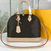 BAG ALMA Portafoglio borsetta da donna maniglia top guscio Shouler vera pelle vecchia fiore incrociata donna elegante