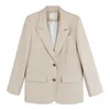 Peonfly automne mode Blazer veste femmes décontracté coréen poches à manches longues manteau bureau dames solide en vrac 211006