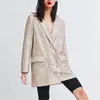 여성용 정장 블레이저 여성 기하학적 패턴 Sequined Blazer Feminino 빛나는 포켓 긴 소매 겉옷 빈티지 여성 캐주얼 탑스