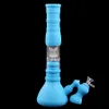 silicone water hookah pipe beaker bongs oil dab rig with glass filter bowl for smoke unbreakable threelayer filtration portable
