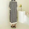 Pull coréen ensemble mode Vintage Style col en v long pull manteau + pied de poule gilet robe femme costume deux pièces 210708