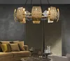 Lyxig koppar LED ljuskrona vardagsrum matsal sovrum kök restaurang hängande lampa kreativa kristall postmoderna armaturer