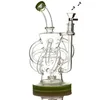 Hookahs 12 Recycler Tube Dab Oil Rig Cyclone Glass Bong Water Pipes With 14mm Female Bowl