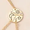 Best Friend Friendship Necklace Sun Moon Cloud And Star Inlaid Rhinestone Stitching Pendant Fashion Jewelry Gift G1206