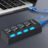 Nuovo hub USB 2.0 per notebook indicatore interruttore a 7 porte hub splitter ad alta velocità con cavo per strumento scanner mouse per computer desktop