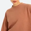 L-122 Mulheres Hoodies relaxado ajuste camisolas Yoga roupas de algodão puro outono e inverno tops casaco jaqueta de lazer manga longa camisas