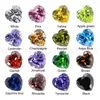 مكعب زركونيا حجر متعدد الألوان شكل قلب بريليانت قطع فضفاض تشيكوسلوفاكيا الأحجار الأحجار الكريمة الاصطناعية الخرز للمجوهرات 2.5x2.5 ~ 15x15mm aaaaa